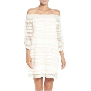 Trina Turk White Hoku Off the Shoulder Dress